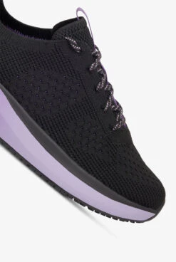 Infinity By Cherokee Women's Everon Knit Black/Purple Surge Athletic Lace Up Nursing Shoes -Cherokee Shop EVRKBCPS 103023 3 HV