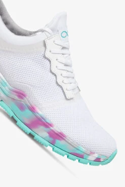 Infinity By Cherokee Women's Fly White/Mulberry Mint Camo Athletic Lace Up Nursing Shoes -Cherokee Shop FLYWMMC 103023 3 HV