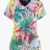 Grey's Anatomy Spandex Caribbean Magic Women's 4-Pocket STRETCH V-Neck Print Scrub Top