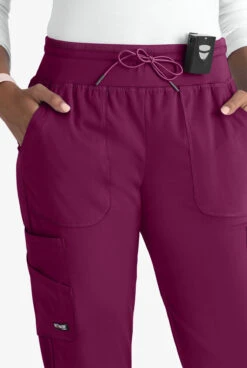 Grey's Anatomy™ By Barco Spandex STRETCH Carly Women's 7-Pocket Cargo Jogger Scrub Pants - Petite 6 Grey's Anatomy™ By Barco Spandex STRETCH Carly Women's 7-Pocket Cargo Jogger Scrub Pants - Petite -Cherokee Shop GRS527 WINE 3 HV