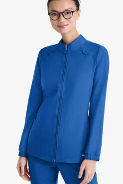 Grey's Anatomy By Barco Evolve STRETCH Virtue Women's 3-Pocket Zip Front Scrub Jacket -Cherokee Shop GSS886 092623 ROYAL 3 S