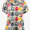 Butter-Soft Originals Baubles And Berries Women's 2-Pocket Classic Fit V-Neck Printed Scrub Top