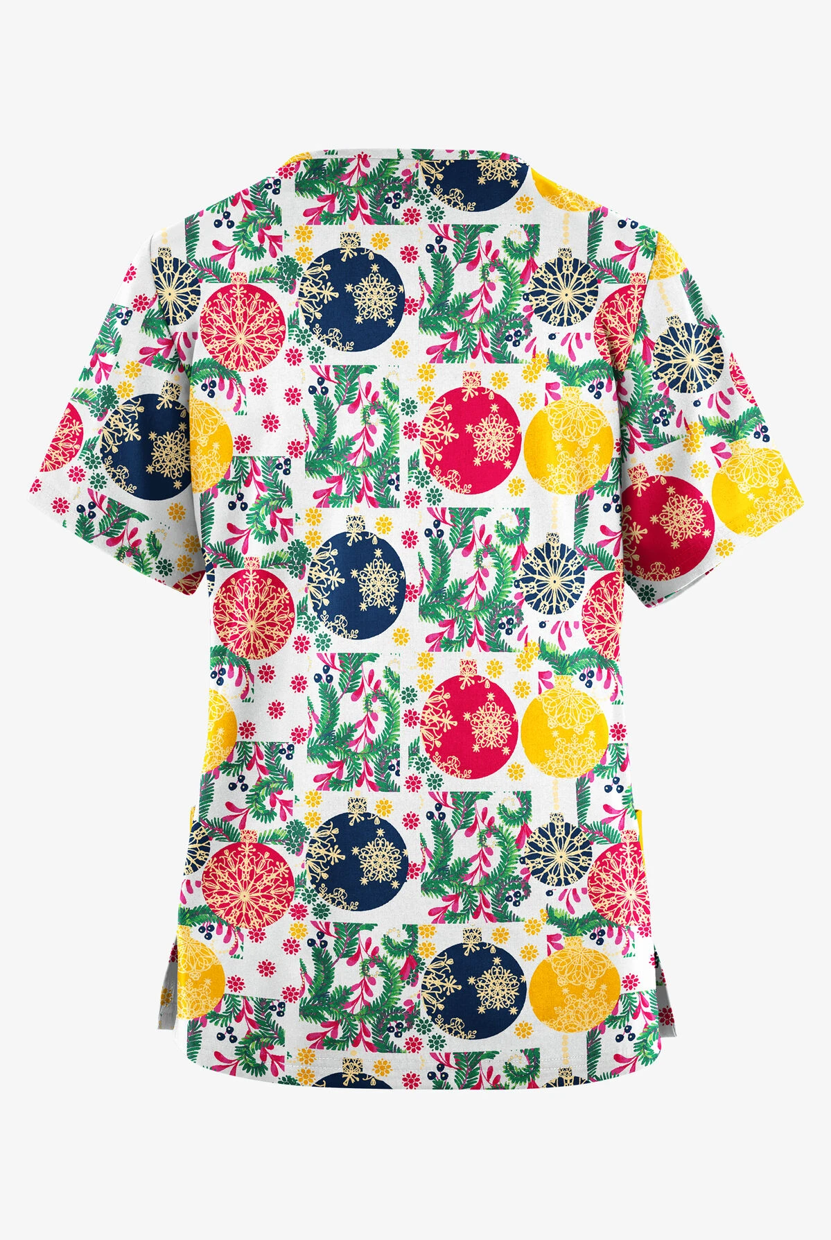 Butter-Soft Originals Baubles And Berries Women's 2-Pocket Classic Fit V-Neck Printed Scrub Top 2 Butter-Soft Originals Baubles And Berries Women's 2-Pocket Classic Fit V-Neck Printed Scrub Top - Image 2
