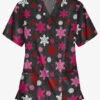 Butter-Soft Morning Snow Women's 3-Pocket V-Neck Print Scrub Top