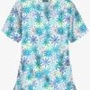 Butter-Soft Frozen Night Women's 2-Pocket Relaxed Fit V-Neck Print Scrub Top
