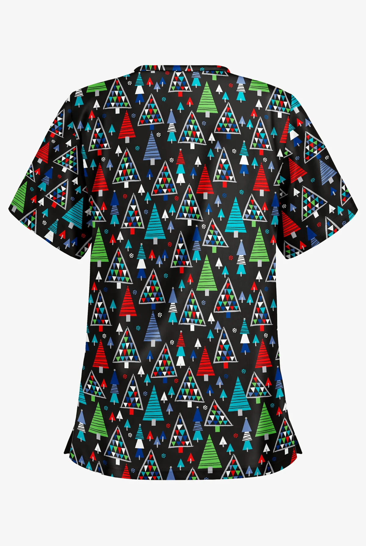 Butter-Soft X-Mas Park Women's 2-Pocket Relaxed Fit V-Neck Print Scrub Top 2 Butter-Soft X-Mas Park Women's 2-Pocket Relaxed Fit V-Neck Print Scrub Top - Image 2