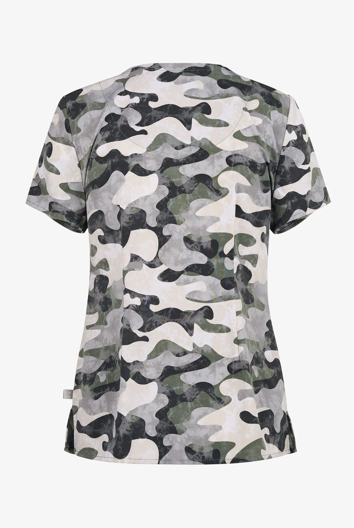 Healing Hands Stylized Camo Women's 3-Pocket STRETCH V-Neck Print Scrub Top 2 Healing Hands Stylized Camo Women's 3-Pocket STRETCH V-Neck Print Scrub Top - Image 2