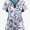 Healing Hands Dreamy Days Floral Women's 3-Pocket STRETCH Y-Neck Print Scrub Top