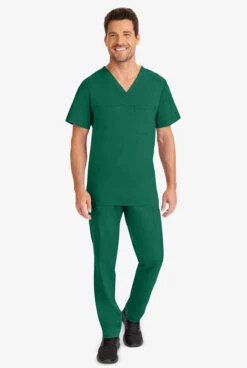 Healing Hands Purple Label Justin Men's 1-Pocket STRETCH V-Neck Scrub Top -Cherokee Shop HE2330 HUNTE 4 S