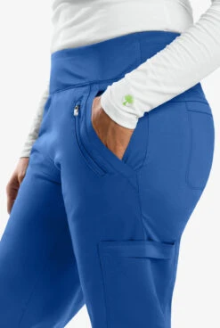 Healing Hands Purple Label Tyra Women's 8-Pocket STRETCH Slim Yoga Scrub Pants - Petite -Cherokee Shop HE9134 ROYAL 5