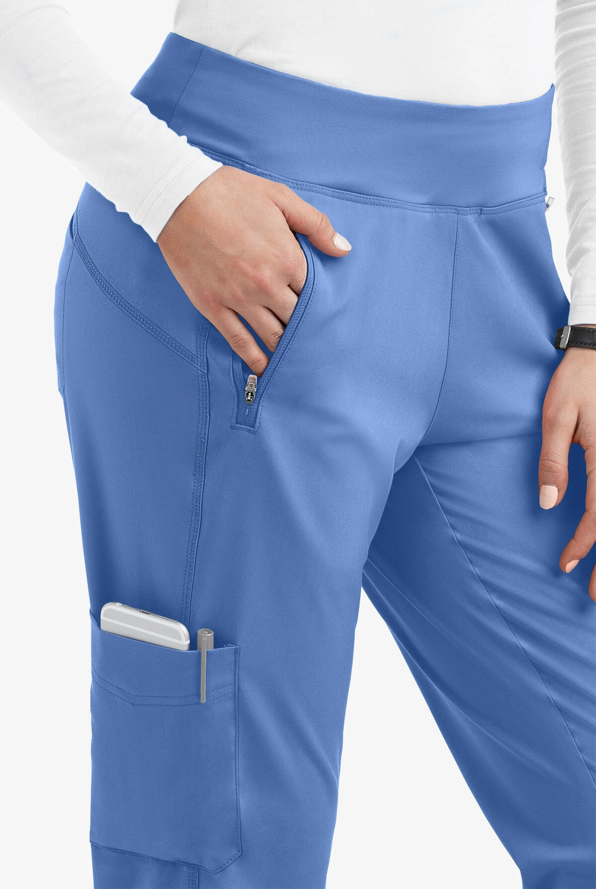 Healing Hands Purple Label Tara Women's 6-Pocket STRETCH Jogger Cargo Scrub Pants - Tall 2 Healing Hands Purple Label Tara Women's 6-Pocket STRETCH Jogger Cargo Scrub Pants - Tall - Image 2