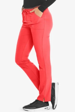 Heartsoul Break On Through Women's 4-Pocket STRETCH Logo Elastic Cargo Scrub Pants -Cherokee Shop HL185 RUBGR 3