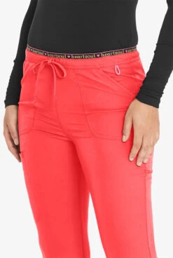 Heartsoul Break On Through Women's 4-Pocket STRETCH Logo Elastic Cargo Scrub Pants -Cherokee Shop HL185 RUBGR 5