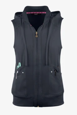 Heartsoul Break On Through Women's 4-Pocket STRETCH With Removable Hoodie Scrub Vest