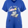 FUNSCRUBS- Peanuts Snoopy Vacay All Day Women's 2-Pocket STRETCH V-Neck Print Scrub Top
