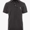 Cherokee Infinity Men's 1 Zippered Pocket STRETCH Rib-Knit Polo Scrub Top