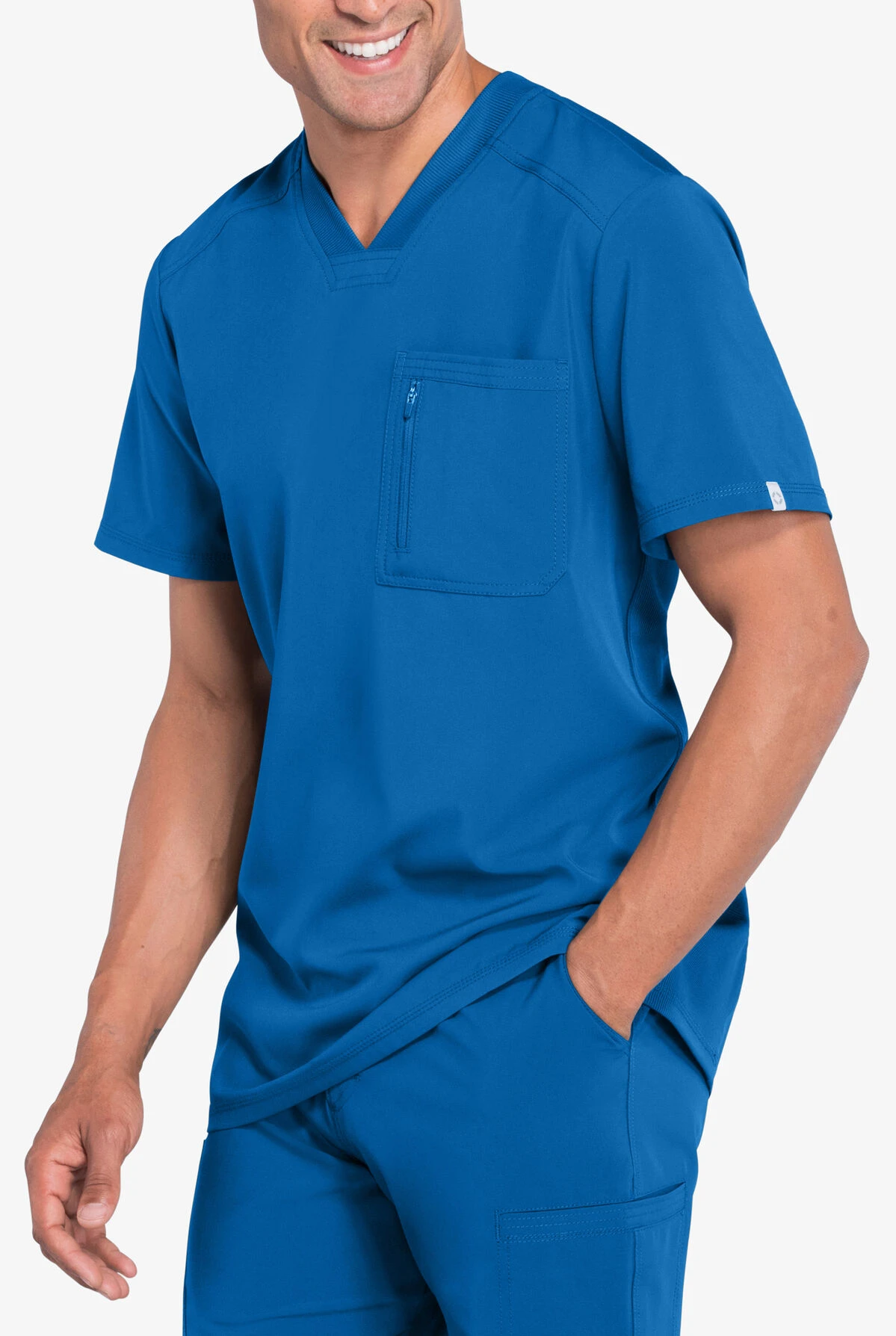 Cherokee Infinity Men's 2-Pocket STRETCH V-Neck Scrub Top 4 Cherokee Infinity Men's 2-Pocket STRETCH V-Neck Scrub Top - Image 4