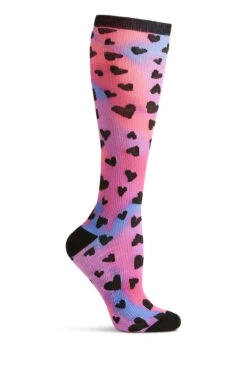 Cherokee Infinity Tie Dye Heart Women's 15-20 MmHg Moderate Compression Socks