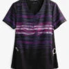 Koi Lite™ Tie Dye Ombre Women's 2-Pocket V-Neck Print Scrub Top