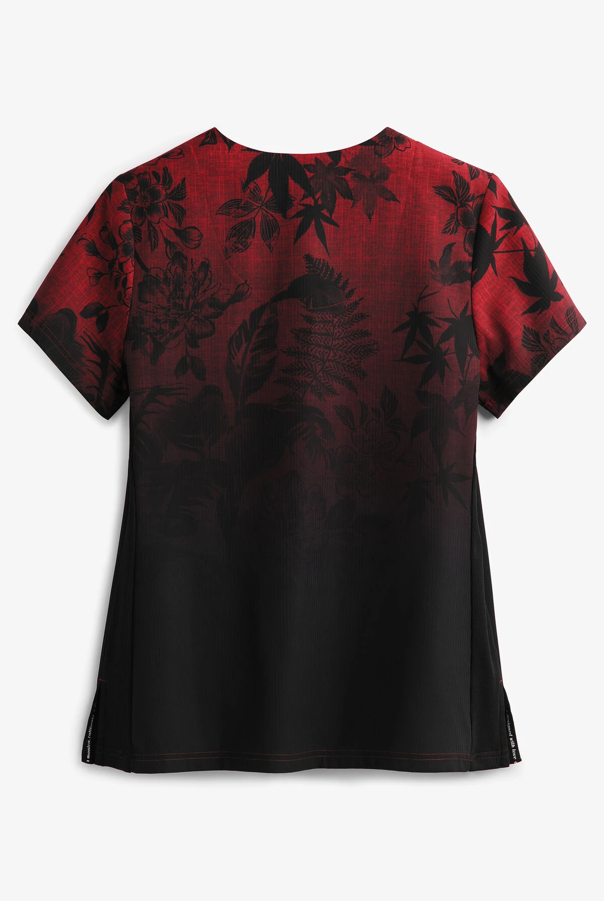 Koi Lite™ Eastern Dreams Ruby Ombre Women's 2-Pocket V-Neck Print Scrub Top 2 Koi Lite™ Eastern Dreams Ruby Ombre Women's 2-Pocket V-Neck Print Scrub Top - Image 2