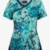 Koi Lite Animal Petals Women's 2-Pocket STRETCH Mock-Wrap Print Scrub Top