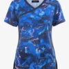 Koi Lite Marbulous Pinks Women's 2-Pocket STRETCH V-Neck Print Scrub Top