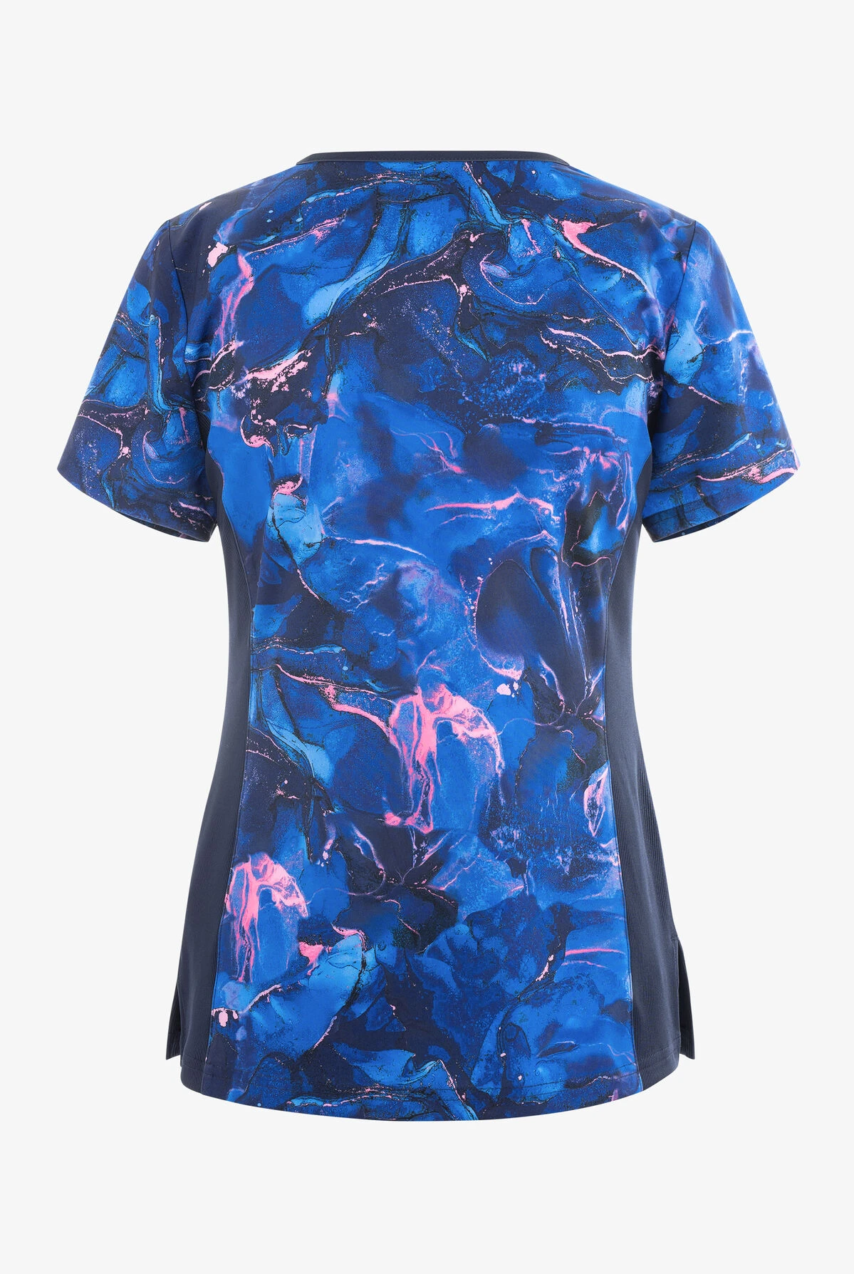 Koi Lite Marbulous Pinks Women's 2-Pocket STRETCH V-Neck Print Scrub Top 2 Koi Lite Marbulous Pinks Women's 2-Pocket STRETCH V-Neck Print Scrub Top - Image 2