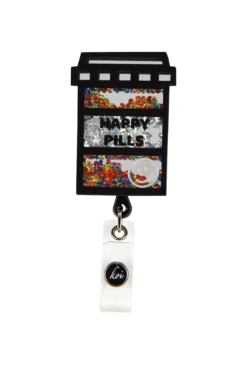 Koi Happy Pills Shaker Retractable ID Badge Holder
