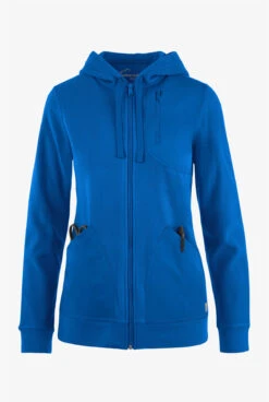UA Butter-Soft STRETCH Women's 4-Pocket Fleece & Woven Zip Front Scrub Hoodie