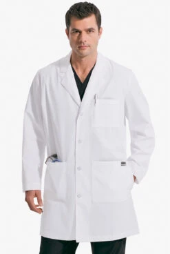 Landau Men's 37" 5-Pocket Lab Coat -Cherokee Shop L3124WVC WHITE 3 HV