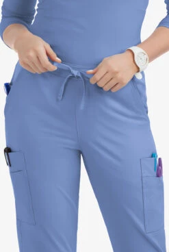 Lauderdale By UA Marina Women's 9-Pocket Flat Front Straight-Leg STRETCH Scrub Pants - Petite -Cherokee Shop LD695 CEIL 5 HV