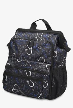 Nurse Mates Black Medical Pattern Women's Nursing Backpack