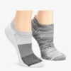 Nurse Mates Grey Space Dye /Grey Block Women's 2-Pair Multi-Pack Anklet Socks