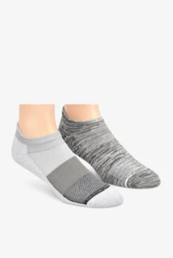 Nurse Mates Grey Space Dye /Grey Block Men's 2-Pair Multi-Pack Anklet Socks