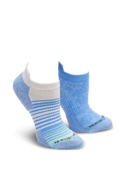 Nurse Mates Women's Compression Damask/Stripe Denim Anklet 2 Pack Socks