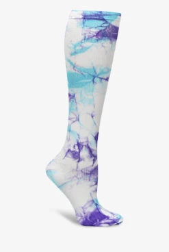 Nurse Mates Lilac/Aqua Tie Dye Women's 12-14 MmHg Light Compression Socks
