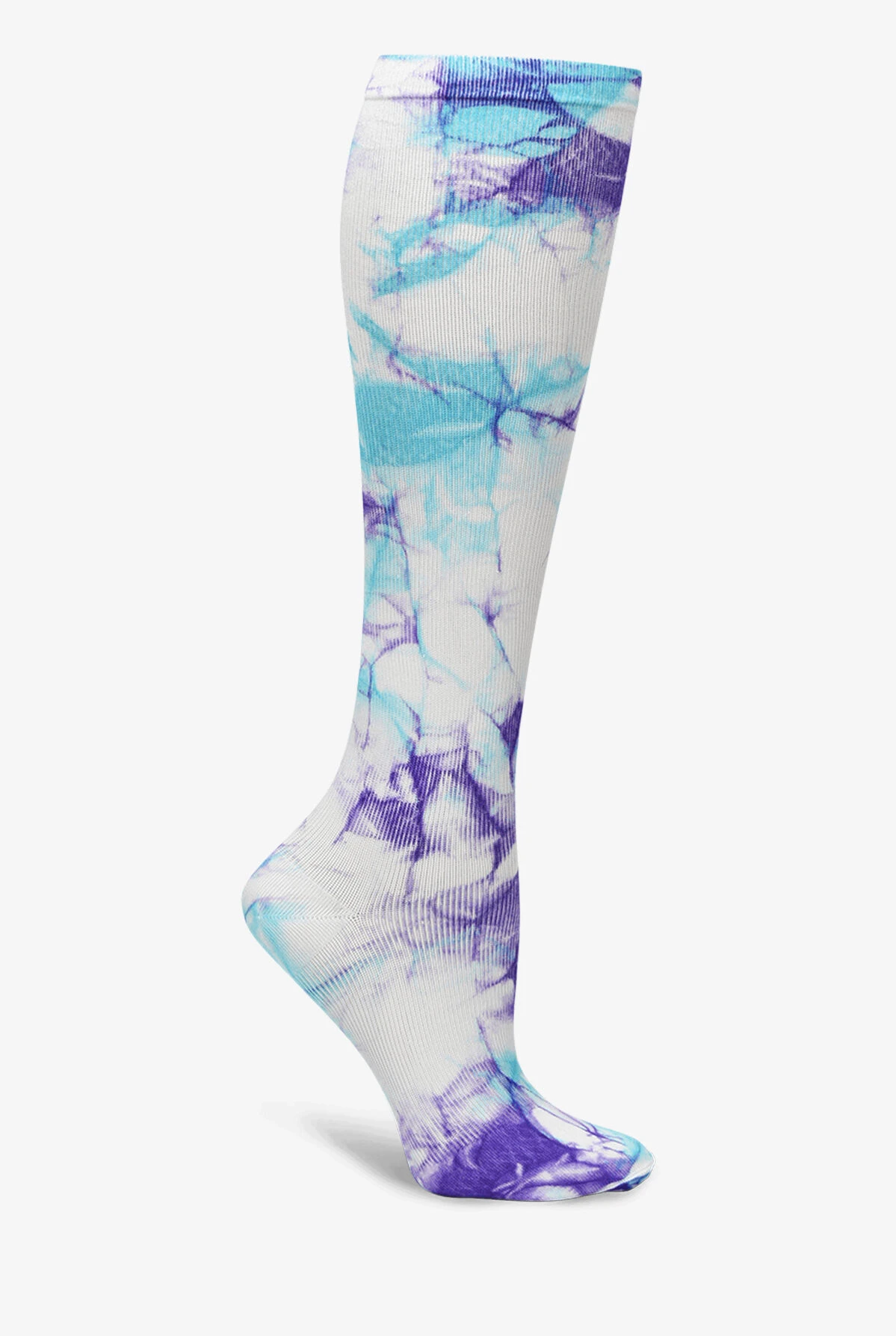 Nurse Mates Lilac/Aqua Tie Dye Women's 12-14 MmHg Light Compression Socks 1 Nurse Mates Lilac/Aqua Tie Dye Women's 12-14 MmHg Light Compression Socks