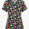UA Exclusive Maevn My Boo Hearts Women's 3-Pocket STRETCH V-Neck Print Scrub Top