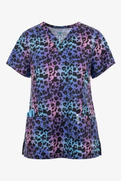 UA Exclusive Maevn Leopard Wild Thing Women's 3-Pocket V-Neck Print Scrub Top