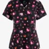 Maevn All Heart Women's 3-Pocket STRETCH V-Neck Print Scrub Top