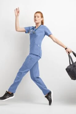 MOVEMENT By Butter-Soft Rigel Women's 9-Pocket Interior Drawstring STRETCH Scrub Pants -Cherokee Shop MBS243 CEIL 4