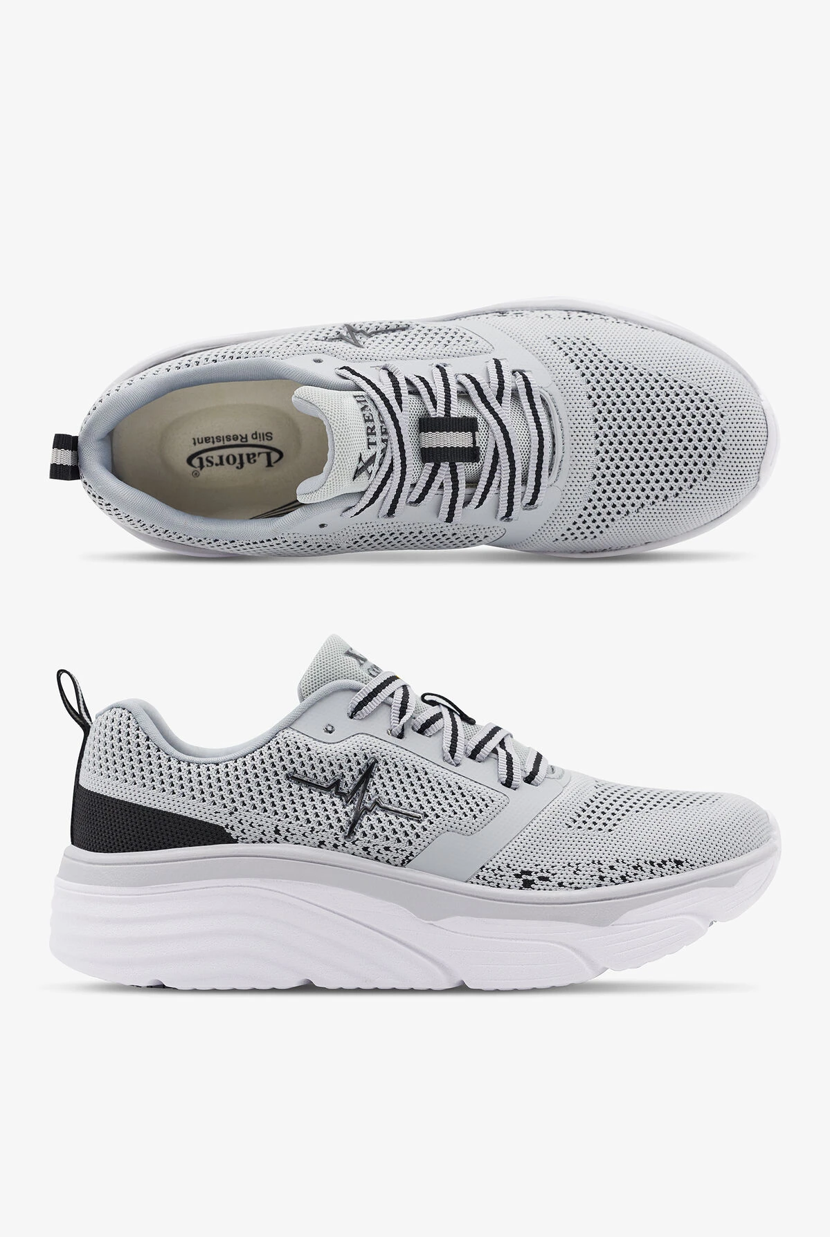 LaForst Men's Extreme Comfort Heart Beat Gray Athletic Lace Up Nursing Shoes 1 LaForst Men's Extreme Comfort Heart Beat Gray Athletic Lace Up Nursing Shoes