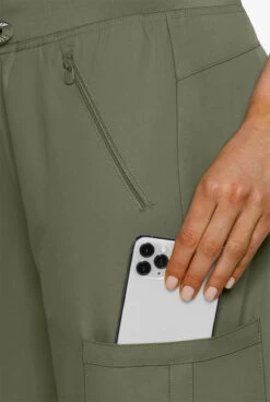 Med Couture Insight Women's 4-Pocket Zipper Cargo Pocket Scrub Pants -Cherokee Shop P2702 110323 OLIVE 3 HV