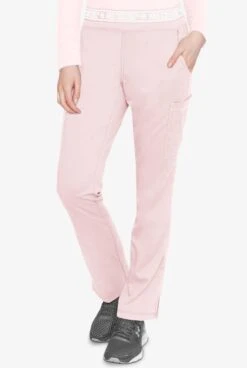 Med Couture Touch Women's 7-Pocket STRETCH Logo Elastic Double Cargo Yoga Scrub Pants - Petite