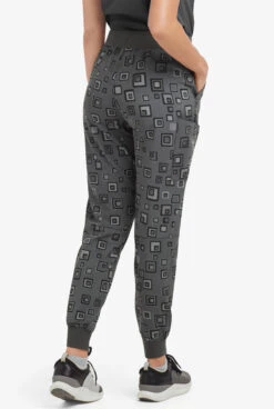 Easy STRETCH By Butter-Soft™ Cuff Floating Tiles Pewter Women’s 5-Pocket Jogger Print Scrub Pants -Cherokee Shop PBU287TPF 4