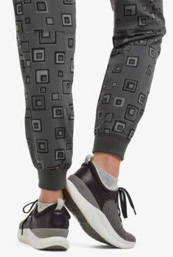 Easy STRETCH By Butter-Soft™ Cuff Floating Tiles Pewter Women’s 5-Pocket Jogger Print Scrub Pants -Cherokee Shop PBU287TPF 7