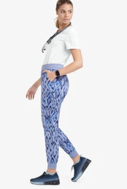 Easy STRETCH By Butter-Soft™ Cuff Uzbek Kilim Ceil Women’s 5-Pocket Jogger Print Scrub Pants -Cherokee Shop PBU287UKC 8