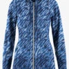 Easy Stretch By Butter-Soft Abstract Animal Navy Women's 5-Pocket Zip-Front Print Scrub Hoodie