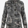 Easy STRETCH By Butter-Soft™ Cloud Camo Pewter Women's 5-Pocket Zip-Front Print Scrub Hoodie