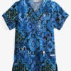 UA Ikat Paradise Black Printed Women's 3-Pocket V-Neck Scrub Top